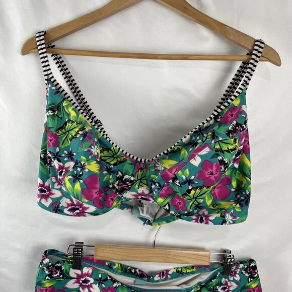 Panache Tropical Floral Bikini Women's Size 36N Top and XXL Bottoms - Picture 3 of 16